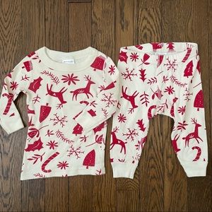 EUC Hanna Andersson two-piece pajama. 3-6mo or 60cm. Nordic holiday Chri…